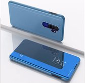 Voor OPPO Reno Ace / Realme X2 Pro vergulde spiegel horizontale flip lederen tas met houder (blauw)