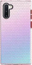 Voor Galaxy Note 10+ Honeycomb Shockproof TPU Case (roze)