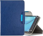 Voor 10 inch tablets universele effen kleur horizontale flip lederen tas met kaartsleuven & houder & portemonnee (marineblauw)