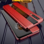 Voor Huawei P30 Pro lederen Smart Flip beschermhoes (rood)