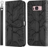 Voor Samsung Galaxy S8 Life of Tree Embossing Pattern Horizontale Flip lederen tas met houder & kaartsleuf & portemonnee & fotolijst & lanyard (zwart)