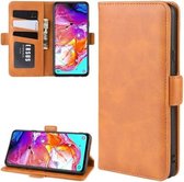 Voor Galaxy A20s Wallet Stand Leather Cell Phone Case met Portemonnee & Houder & Kaartsleuven (Geel)