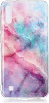 Voor Galaxy M10 gekleurde tekening patroon IMD vakmanschap zachte TPU beschermhoes (roze lucht)