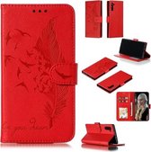 Veerpatroon Litchi Texture Horizontale Flip Leren Case met Portemonnee & Houder & Kaartsleuven voor Galaxy Note 10 (Rood)