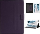 Voor Huawei MediaPad T3 effen kleur horizontale flip lederen tas met kaartsleuven en houder (paars)