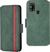 Voor Samsung Galaxy M31 Retro Frosted Oil Side Horizontal Flip Case met houder en kaartsleuven (groen)