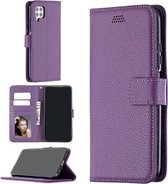 Voor Huawei P40 Lite Litchi Texture Horizontale Flip Leren Case met Houder & Kaartsleuven & Portemonnee & Fotolijst (Paars)