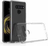 Voor LG V50 ThinQ 5G schokbestendig krasbestendig TPU + acryl beschermhoes (transparant)