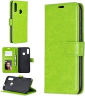 Voor Moto E6 Plus Crazy Horse Texture Horizontale Flip Leren Case met Houder & Kaartsleuven & Portemonnee & Fotolijst (Groen)