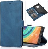 Voor Huawei Mate 30 Pro Retro Magnetische Sluiting Horizontale Flip Leren Case met Houder & Kaartsleuven & Fotolijst & Portemonnee (Marineblauw)