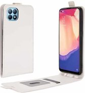 Voor OPPO RENO 4 SE R64 Textuur Enkele Verticale Flip Lederen Beschermhoes met Kaartsleuven & Fotolijst (Wit)