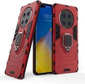 Voor Huawei Mate 40 Pro schokbestendige pc + TPU beschermhoes met magnetische ringhouder (rood)