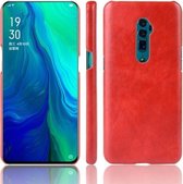 Schokbestendige Litchi Texture PC + PU-hoes voor Oppo Reno 10x zoom (rood)