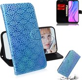 Voor Motorola Moto G8 Power Lite Effen Kleur Kleurrijke Magnetische Gesp Horizontale Flip PU Leren Case met Houder & Kaartsleuven & Portemonnee & Lanyard (Hemelsblauw)