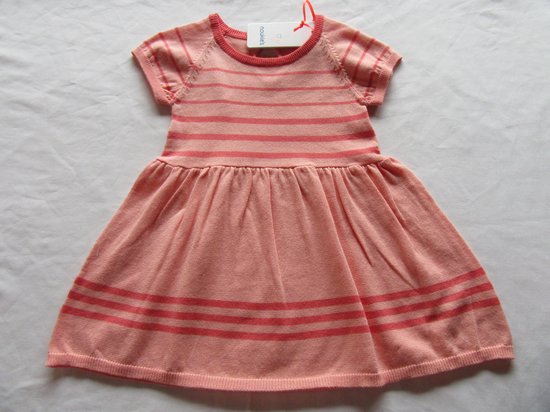 noukie's , zomer jurk , orange rose , met glitter , streepje , 9 maand 74