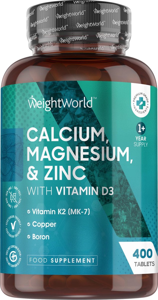 Weightworld Calcium Magnesium En Zink Met Vitamine D Tabletten Voor Meer Dan Bol Com