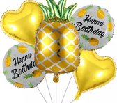Ballonboeket Ananas, happy birthday, 5 delige set Kindercrea