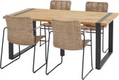 Palma Alto dining tuinset 180x90xH75 cm 5 delig naturel Taste 4SO