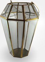 Gouden glazen lantaarn 25x25x30cm | Diga Colmore