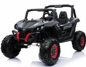 2-Persoons Beach buggy| Elektrische kinderauto |  kind Accu auto UTV 12V 4×4, Mp4 Scherm, Rubberen banden, Leren zitjes en Afstandsbediening (Zwart)