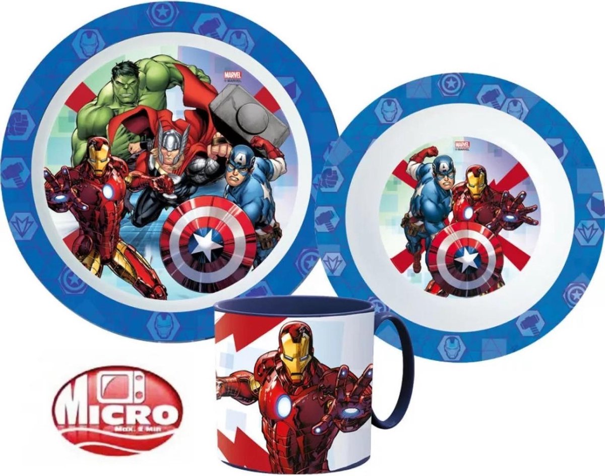 Avengers 3 delig ontbijtset - servies - magnetron bestendig
