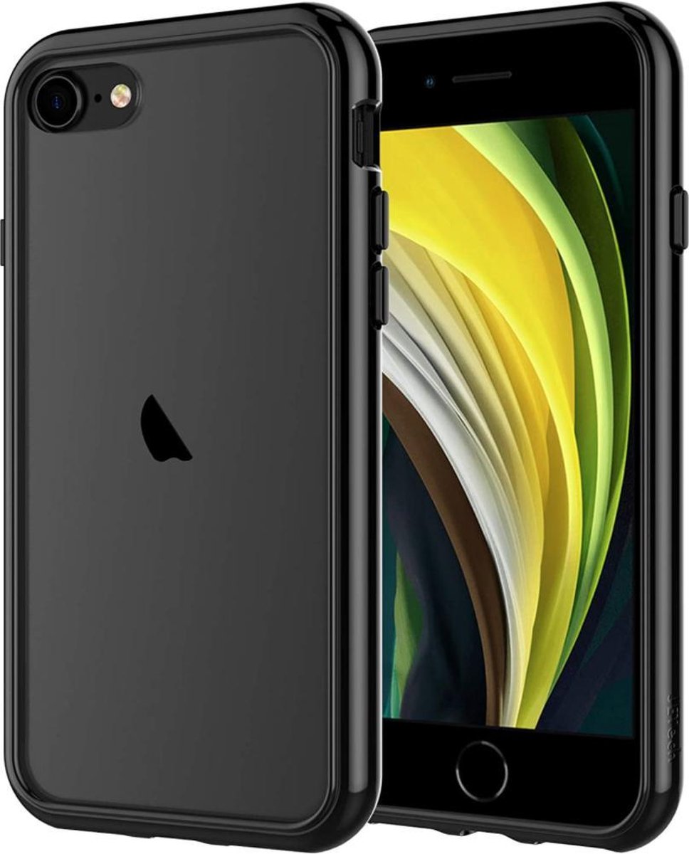 SKAJ iPhone XR Hoesje - Shock Proof Siliconen Hoes Case Cover - Transparant - Zwart