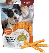 Duvo+ hondensnack Meat! kip & runderhuid sticks small 12,5cm - 400g