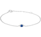Glams Dames Armband  1,1 mm 15,5 - 18,5 cm - Synth. Saffier