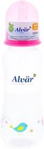 Alvar Babyfles - Roze / Transparant - Kunststof - 250 ml - Ø 6 x 19,5 cm - 0m +