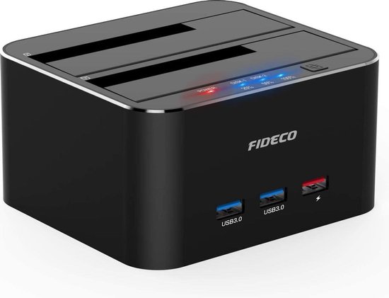 Fideco USB 3.0 harde schijf dockingstation, 5 in 1, aluminium dual bay  extern docking... | bol.com