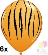 Ballonnen met tijger print, 6 stuks, 30 cm