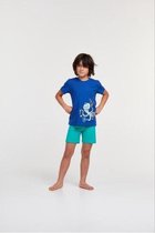 Woody pyjama jongens/heren - blauw - octopus - 211-1-PSU-S/857 - maat 92