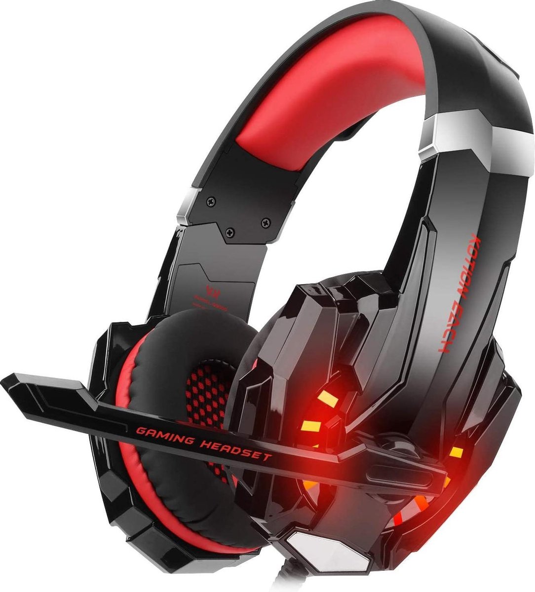 KOTION EACH G9000 PRO Gaming Headset Zwart/Rood Inclusief 3.5mm