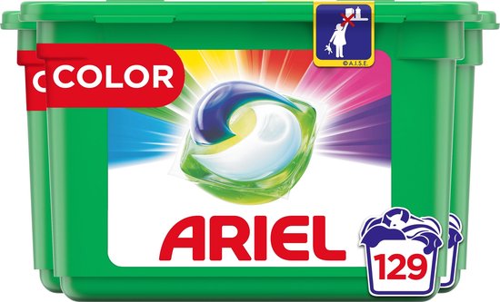 Ariel All in 1 Wasmiddel Pods Kleur Color - 3x43 Wasbeurten - Voordeelverpakking
