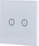 Touchschakelaar Smart WiFi - Igia Smarton - Inbouw - 2-voudig Touch Schakelaar - Incl. Glazen Afdekraam - Wit