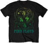 Pink Floyd Heren Tshirt -S- Green Swirl Zwart