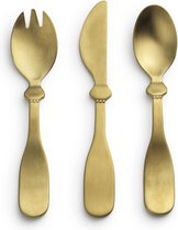 Elodie Baby bestek - mes, vork en lepel - voor baby en kind - Kinderbestek - Kinderbestek set - Gold