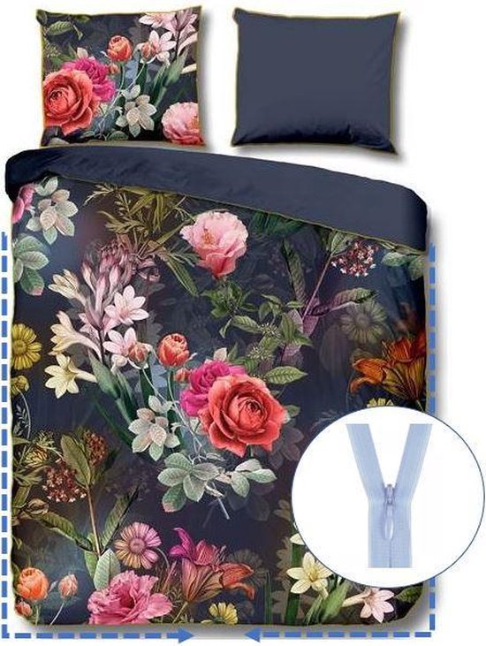 Housse de couette 240x220 avec une fermeture éclair continue sur 3