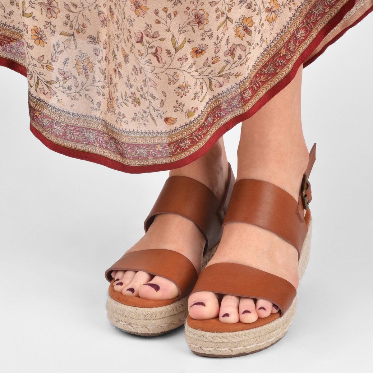 PS Poelman ILA Dames Faux PU Imitatie Leren Sandalen met Espadrille Sleehak  Zool - | bol.com