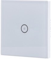 Touchschakelaar Smart WiFi - Aigi Smarton - Inbouw - 1-voudig Touch Schakelaar - Incl. Glazen Afdekraam - Wit - BES LED