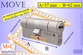 M&C MOVE - High-tech Security deurcilinder - SKG*** - 37x62 mm - Politiekeurmerk Veilig Wonen - inclusief gereedschap MilaNNE montageset