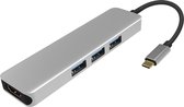 NÖRDIC DOCK-113 Dockingstation USB-C naar HDMI 4K - 30HZ - 3x USB 3.0 - 5Gbps - Grijs