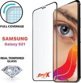 EmpX.nl Samsung  S21 Tempered Glass Zwart Full Cover PlusBeschermings Glas | Screenprotector | Beschermglas | Glazen bescherming voor Samsung Galaxy S21 Tempered Glass Zwart Full Cover Plus