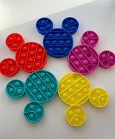 Pop Bubbles - Pop it - fidget toy SET!!!- Roze-Blauw-Rood-Geel-Turquoise- Mickey mouse vorm - Speeltjes - Nieuwe pop it - Tiktok