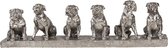 Clayre & Eef Decoratie Hond 52*12*14 cm Zilverkleurig Kunststof Decoratief Figuur Decoratieve Accessoires Woonaccessoires