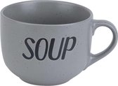6x Tasses à soupe en poterie grise 11 cm 510 ml - Matériel de cuisine / cuisine - Vaisselle - Service à soupe - Tasses à soupe / bols à soupe 1 pièce