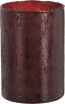 J-Line Windlicht Cilinder Glas Framboos Small Set van 2 stuks