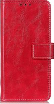 OPPO Reno 4 Hoesje - Mobigear - Basic Serie - Kunstlederen Bookcase - Rood - Hoesje Geschikt Voor OPPO Reno 4