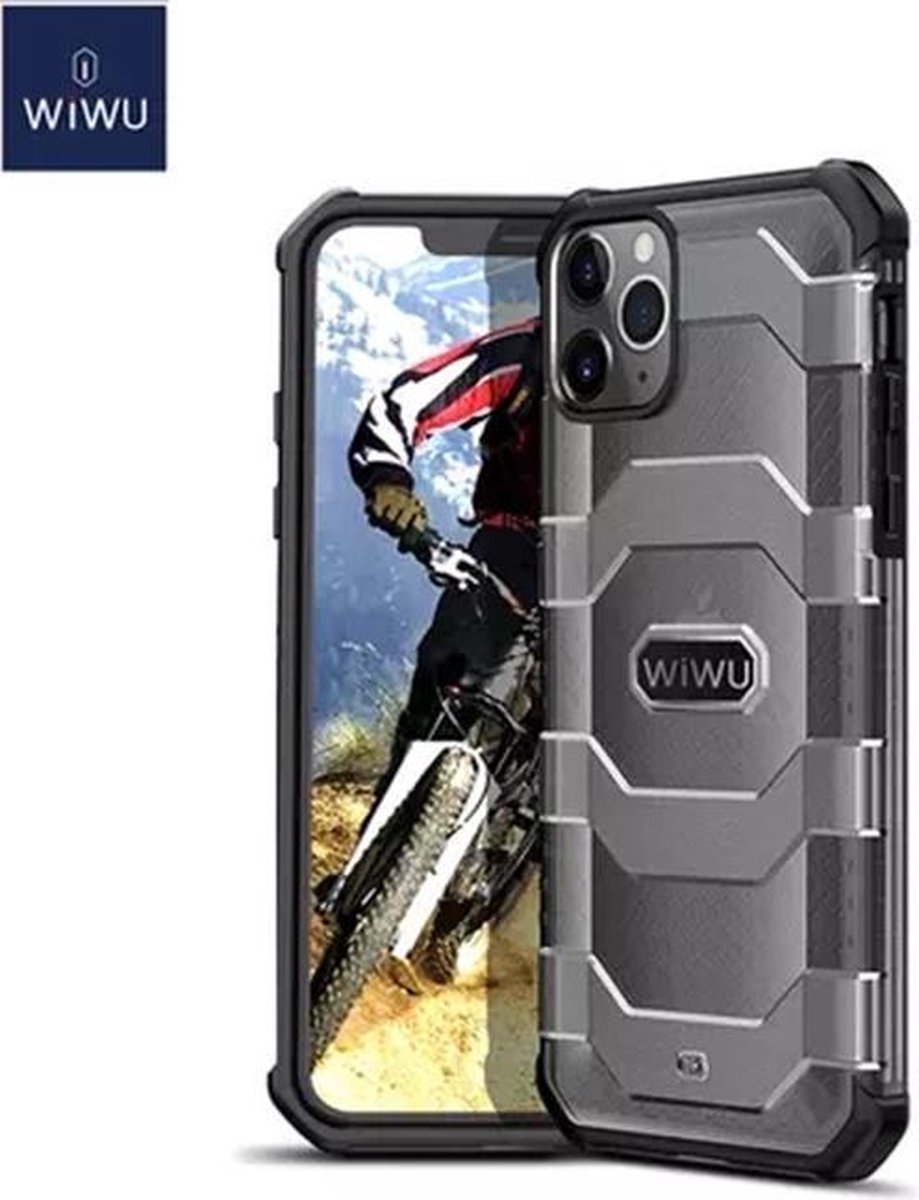 WiWu - Hoesje geschikt voor Apple iPhone 12 / 12 Pro - Voyager Case - Schokbestendige Back Cover - Zwart