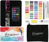 Giorgione® Luxe Aquarelverf Starters Set met 36 kleuren incl. – Penseelstift, Waterkwast, Verfpapier & Accessoires – Zwart – De perfecte aquarelverf starters set voor volwassenen & kinderen